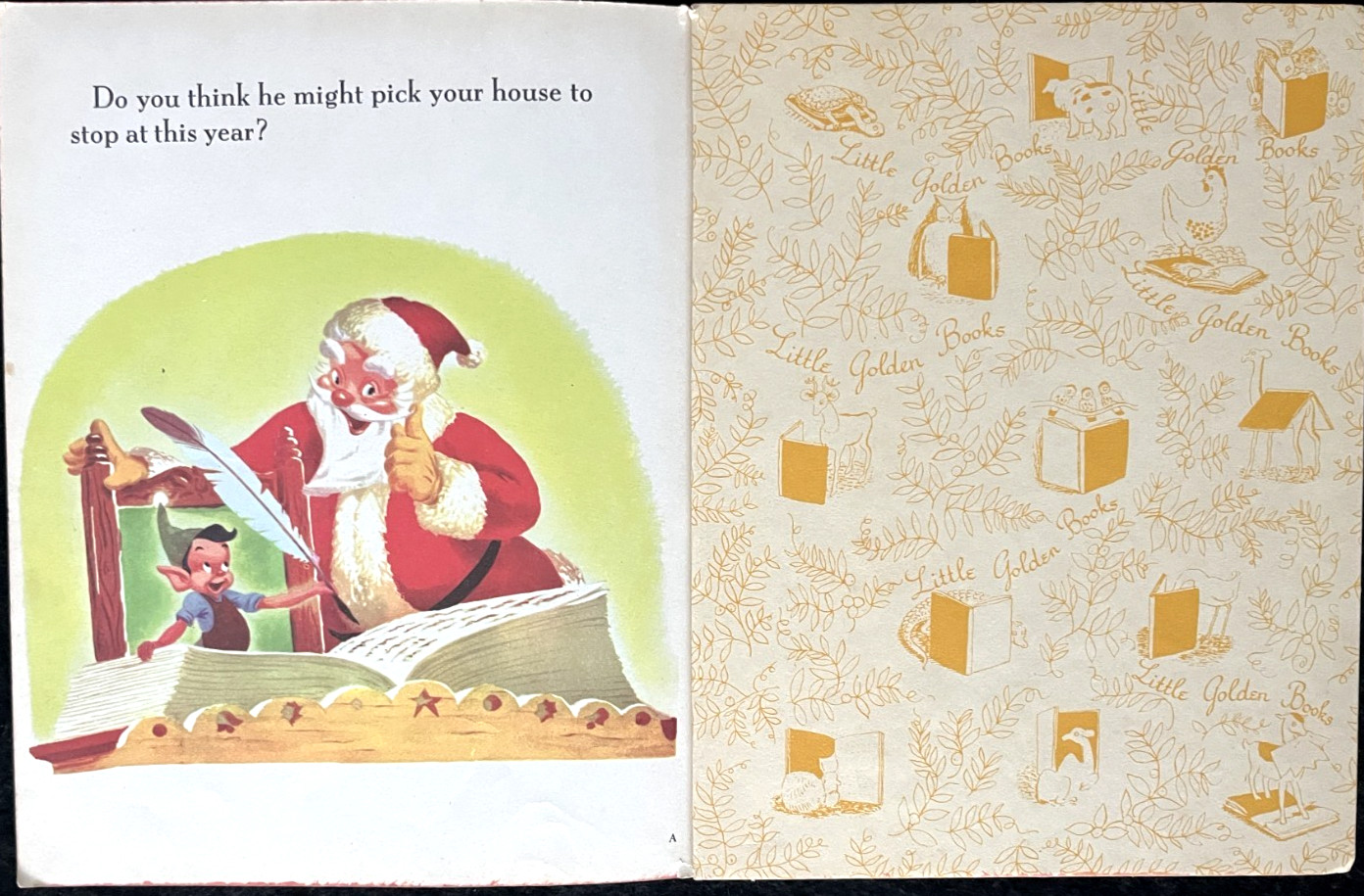 Disney’s SANTA’S TOY SHOP ~ children’s 1st “A” ed. Little Golden Book , 28 pg ed