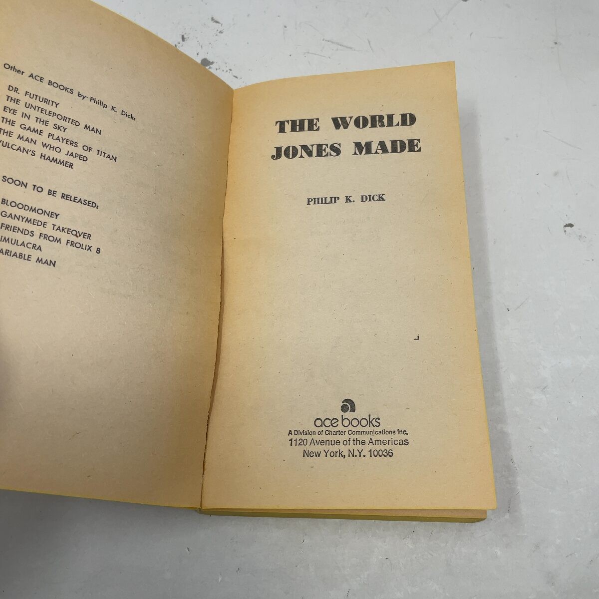 The World Jones Made by Philip K. Dick PB First Thus Like New 1956