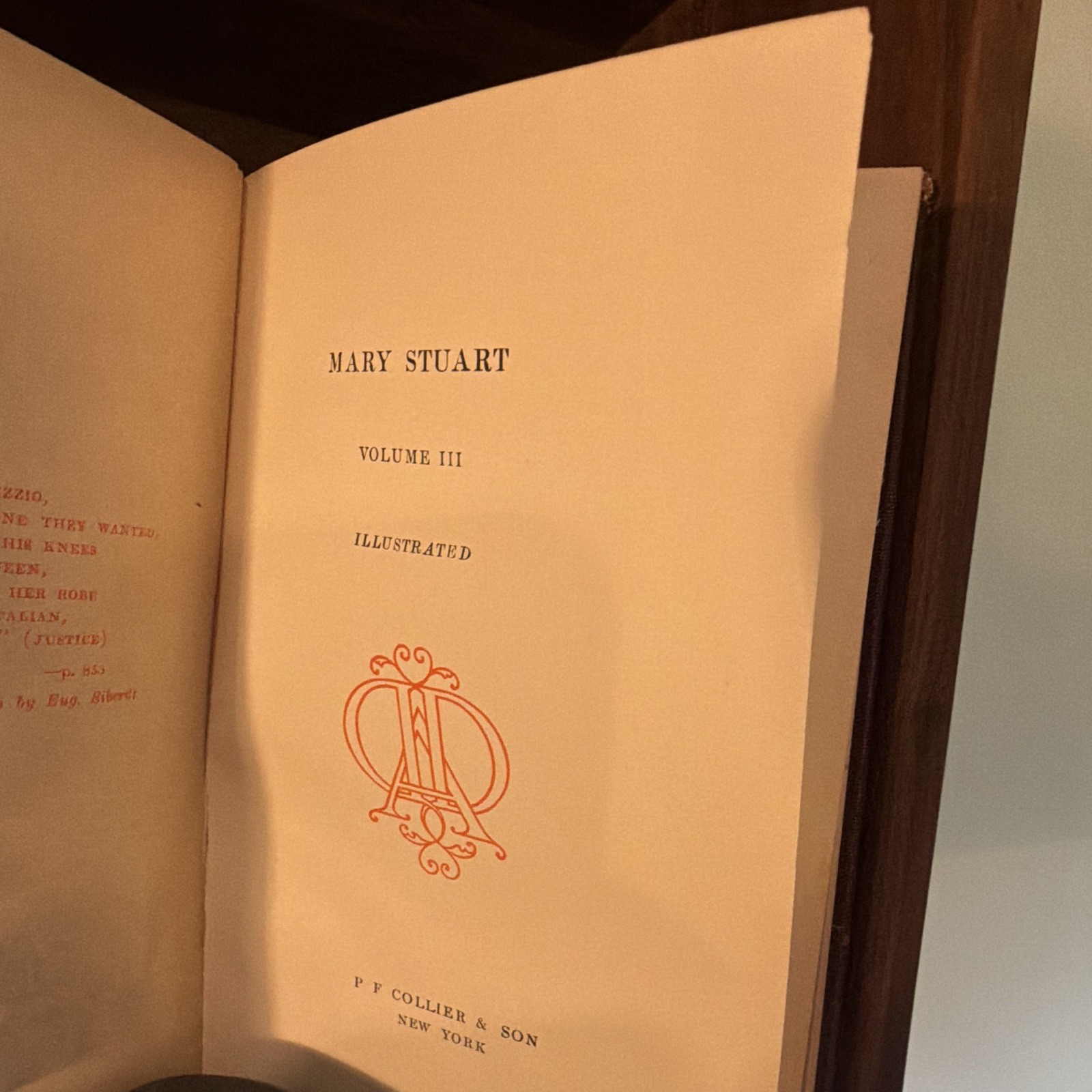 Antique Alexandre Dumas Mary Stuart Vol III HC Illustrated P.F. Collier 1910