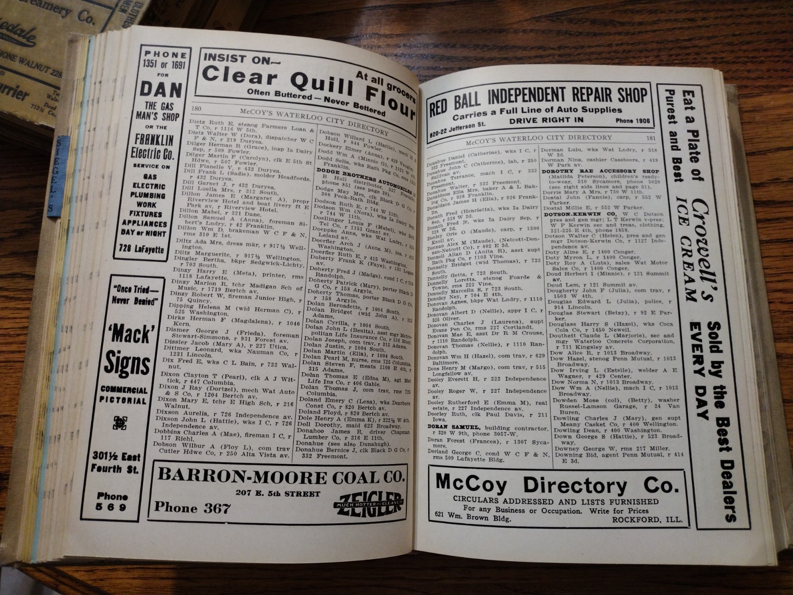 McCoy’s Waterloo & Black Hawk County Directory Buyer’s Guide 1922-23 611 pages