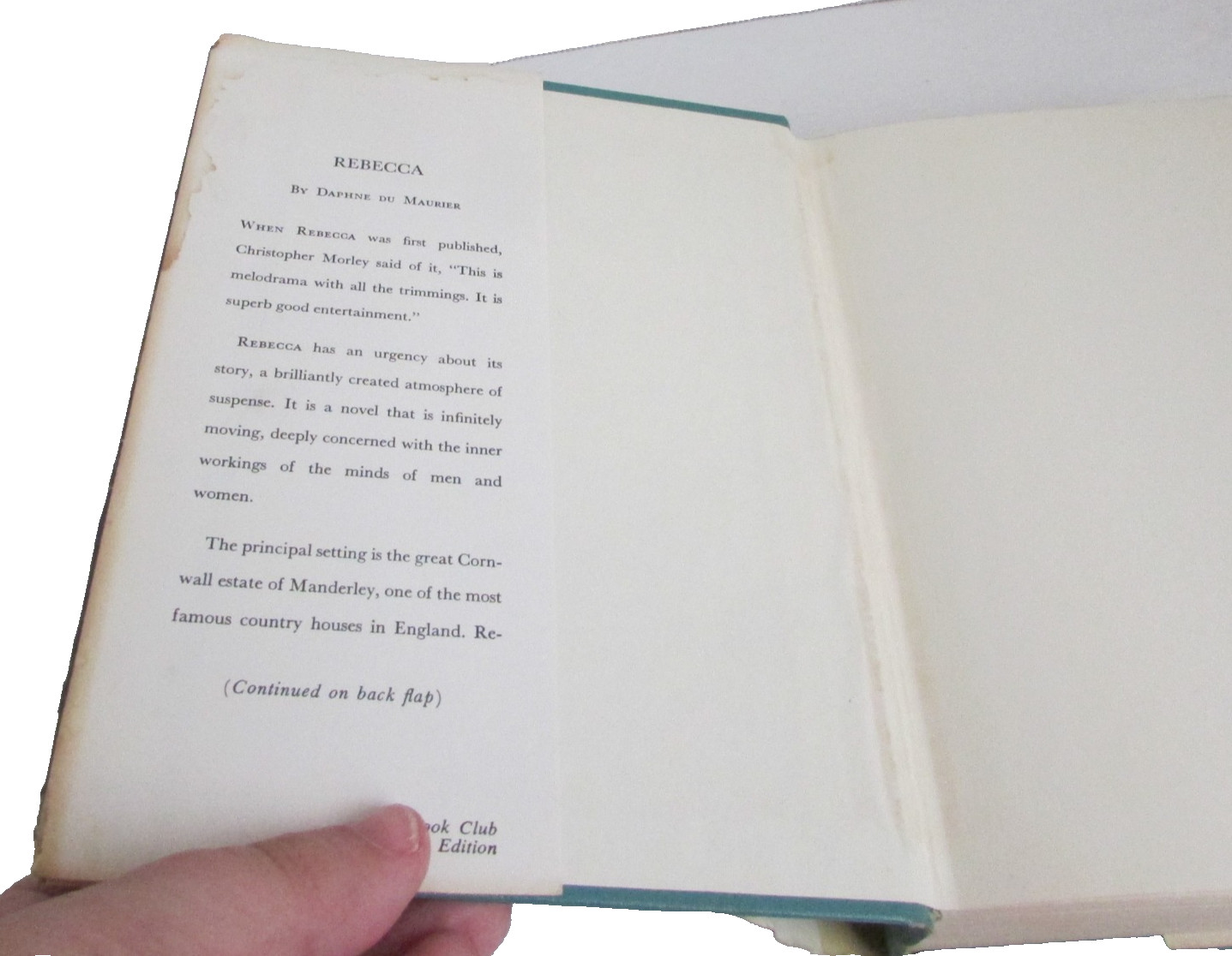 VINTAGE 1938 Rebecca – Daphne Du Maurier BCE HC w/DJ