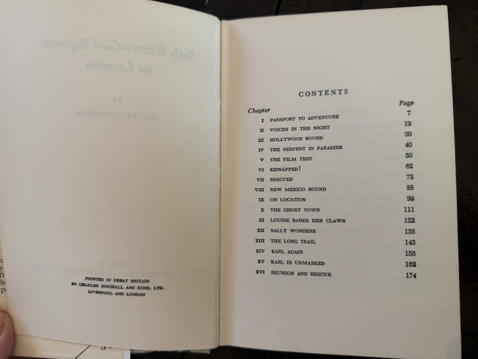 Sally Baxter, Girl Reporter # 3 On Location 1958 DJ Good RARE UK Hardcover