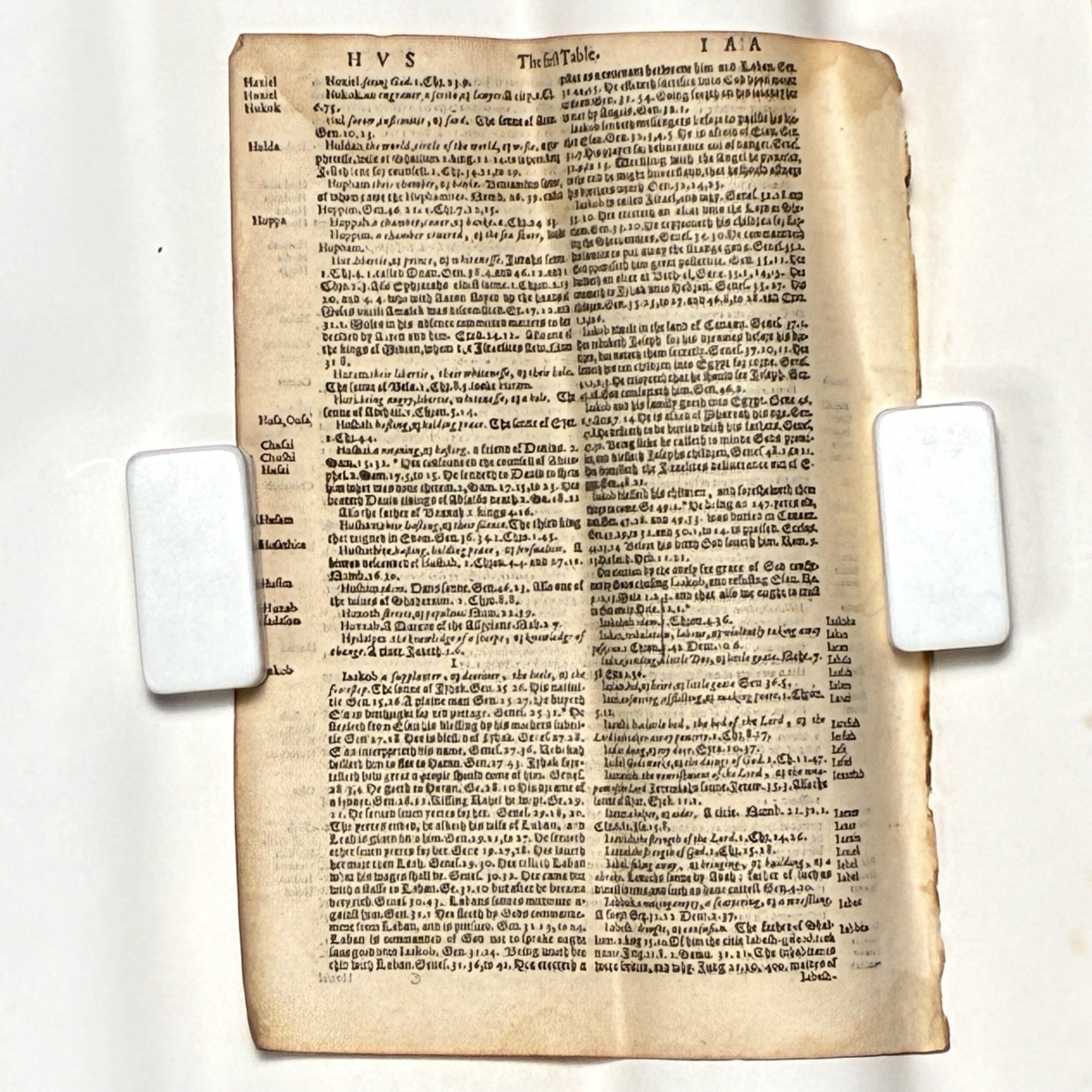 Original 1594 English Bible Leaf — Book of Names — Robert Barker, London