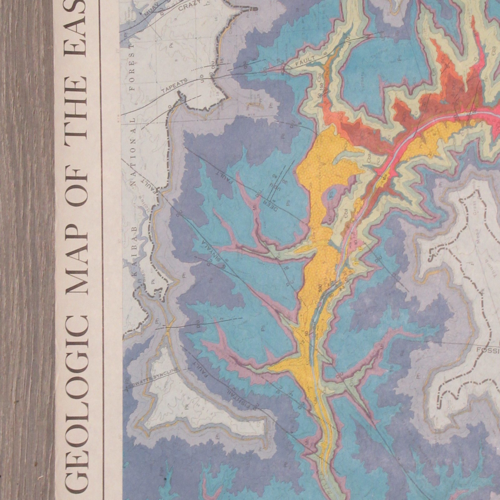 1980 Geologic Map of Eastern Grand Canyon Arizona Full Color Blue Dragon