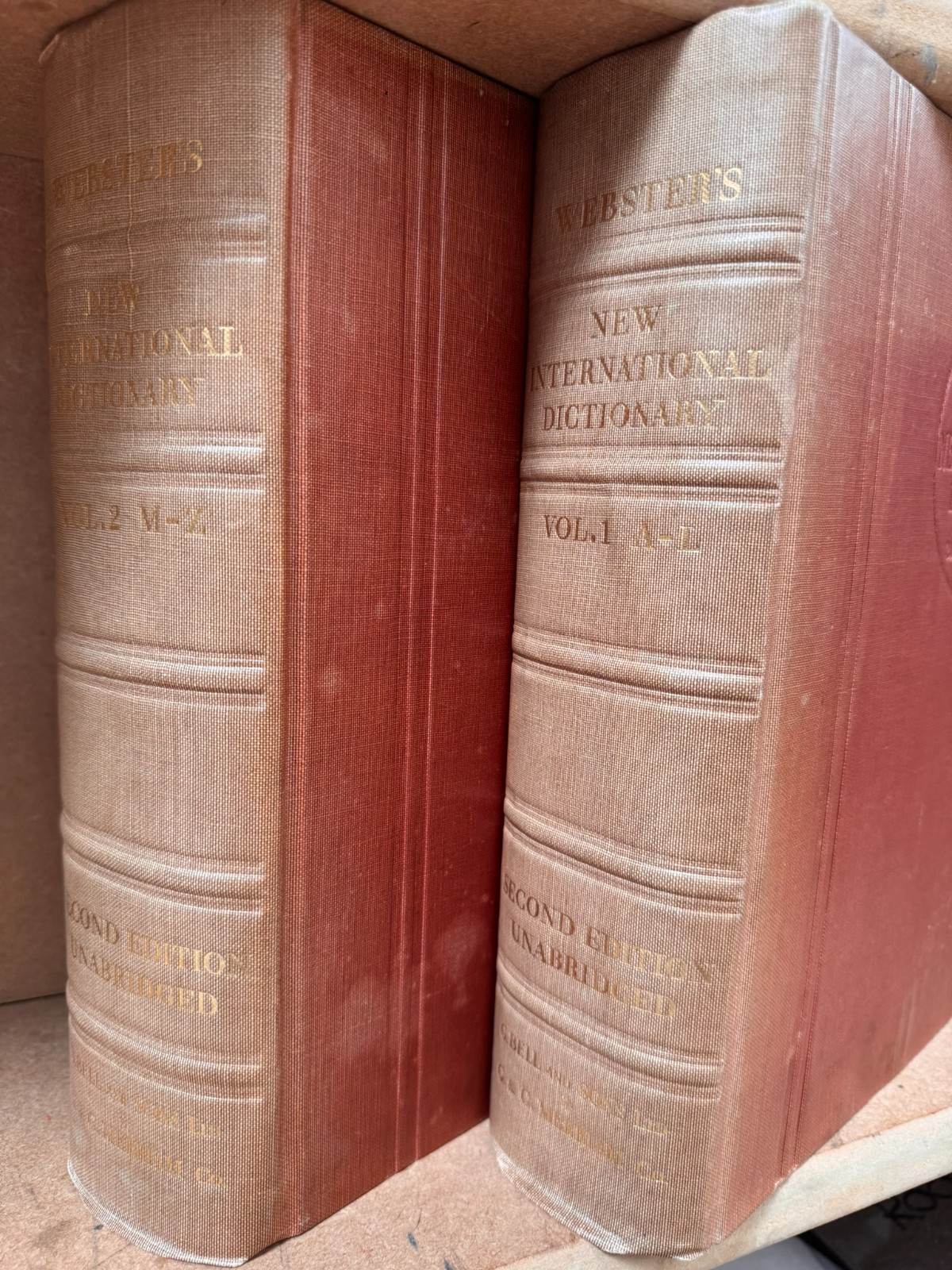 1947 Webster’s International Dictionary 2 Volumes Complete Set of Books ID4919
