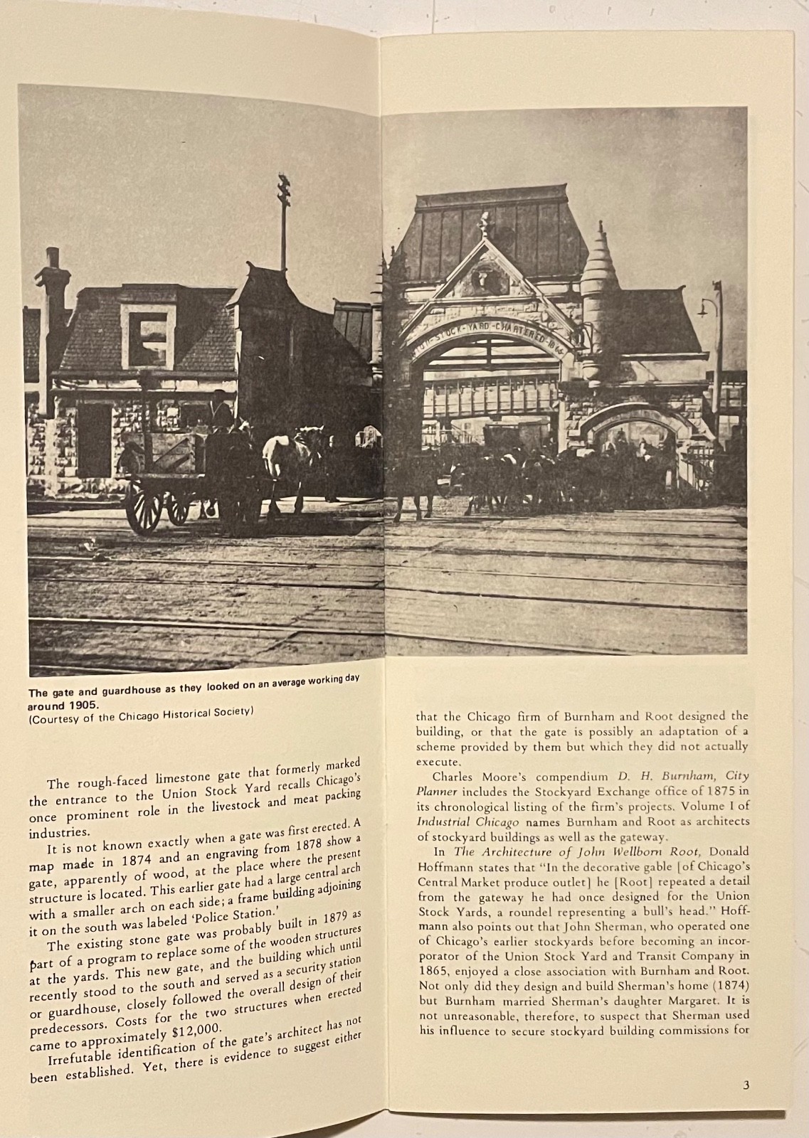 UNION STOCK YARD GATE 1879 Burnham & Root Chicago Historic Landmark ARCHITECTURE