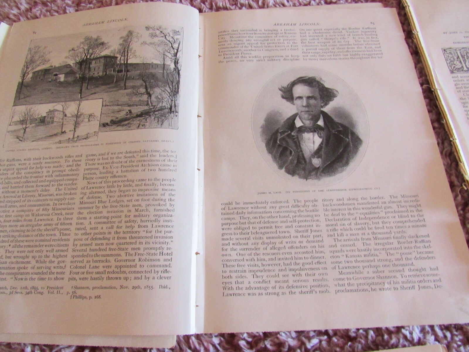 6 Antique Articles-Illustrated-1887-Abraham Lincoln-History-Deabtes-Secession