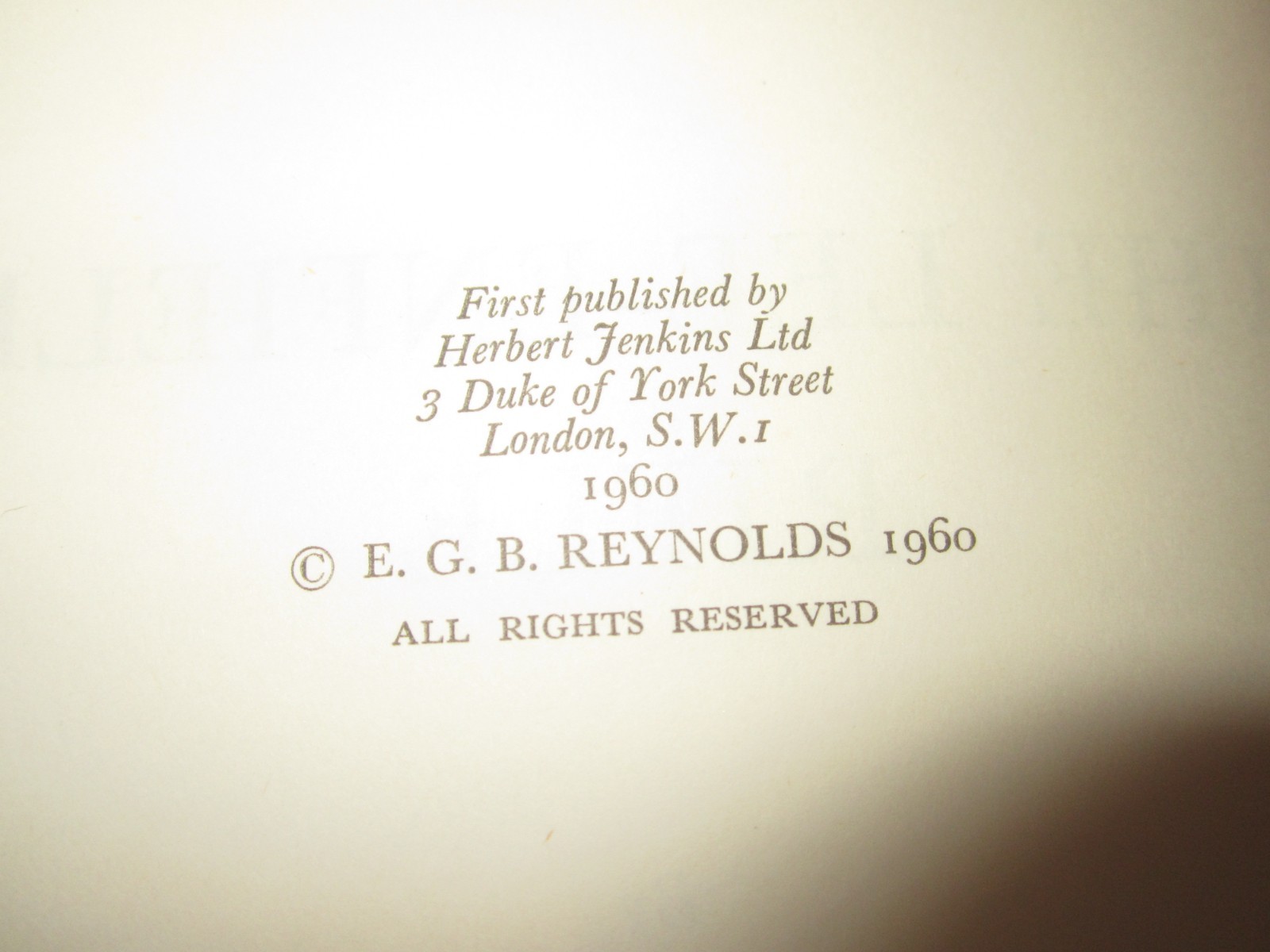 The Lee Enfield Rifle E.G.B. Reynolds Good Cond 1ST ED 1960 224 PAGES