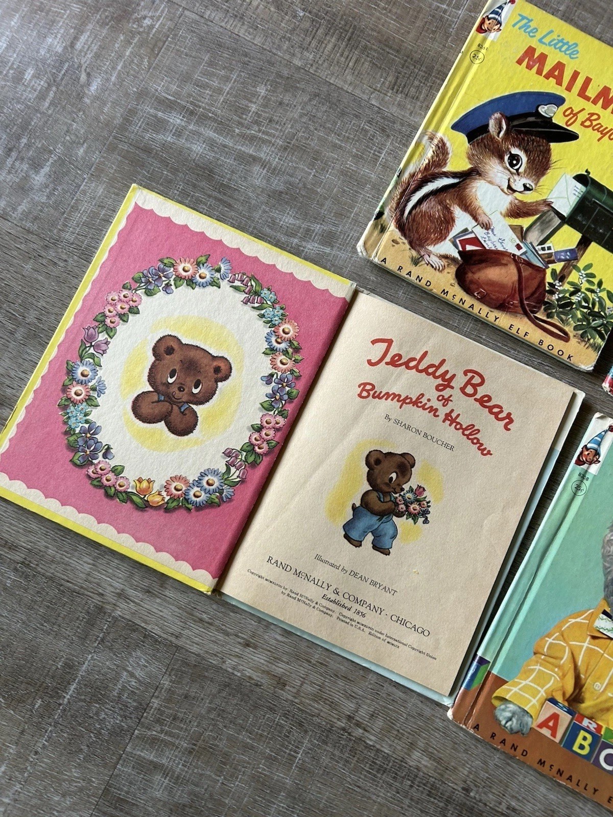 Vintage Rand McNally Books Lot 6 Children’s Little Golden Book Style Animals