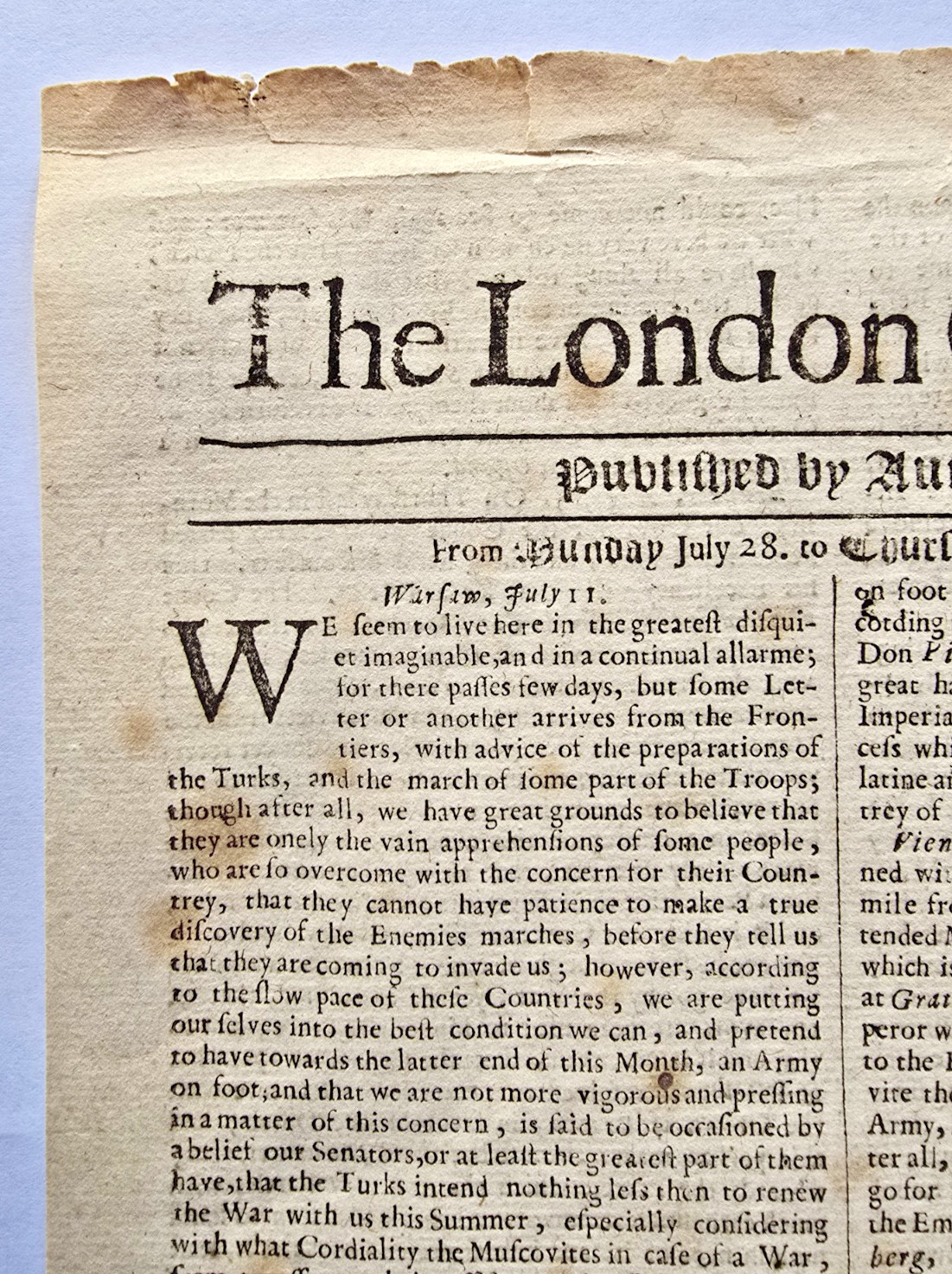 The London Gazette Issue #803 July 28-31, 1673! Over 350 Years Old!