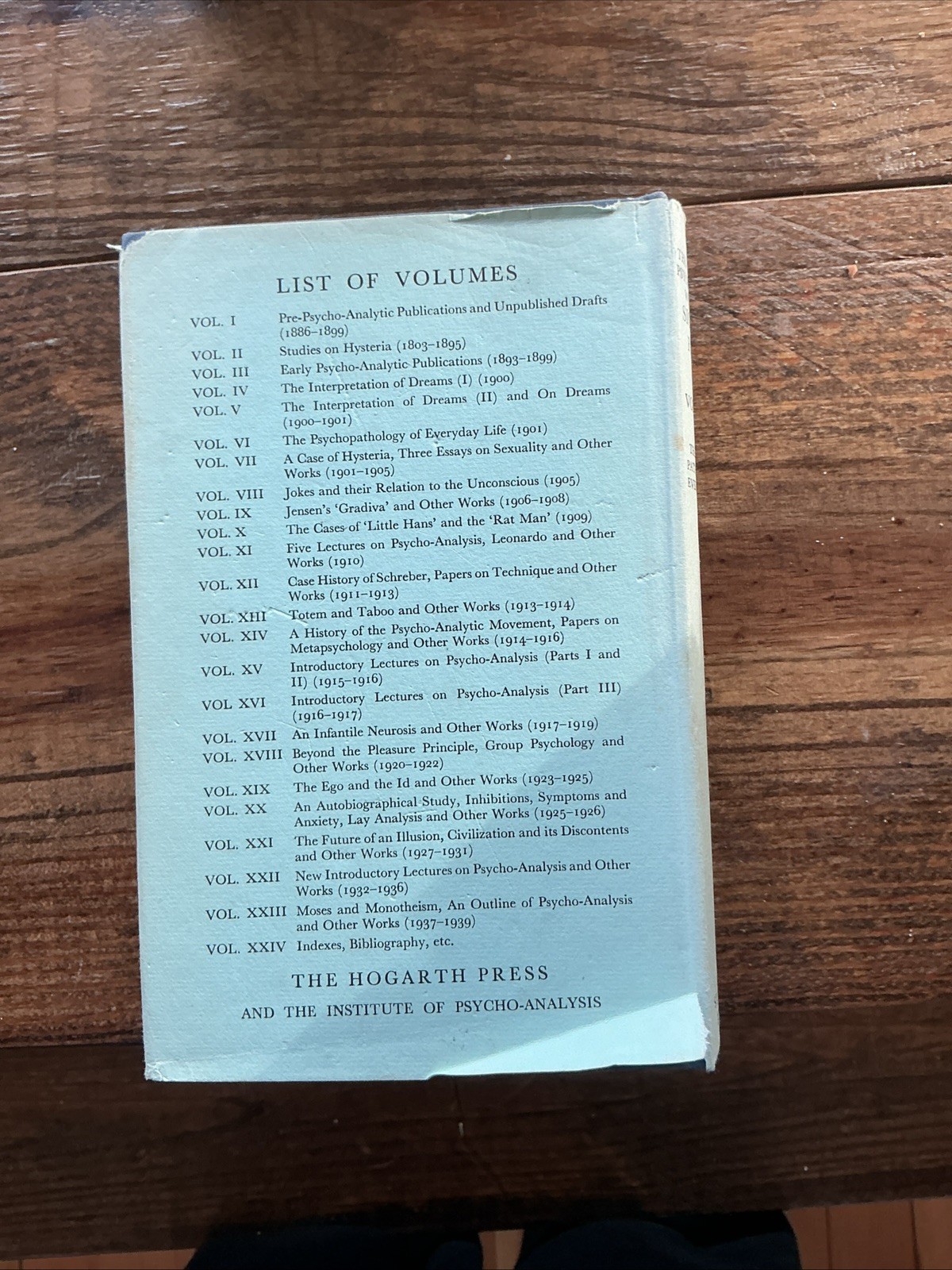 23 Book Set Of The Phycological Works Of Sigmund Freud Missing With Some Writing
