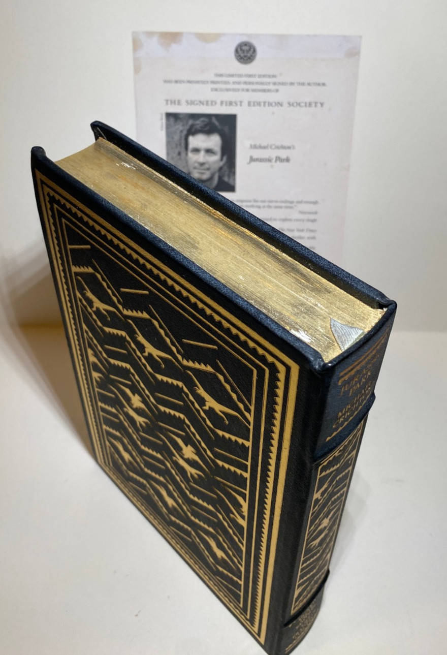 Michael Crichton Jurassic Park Signed First Edition Franklin Library Hardcover