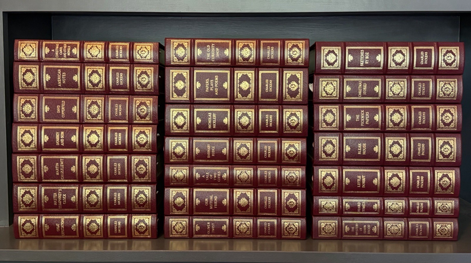 Easton Press COMPLETE Leather Bound WORKS OF CHARLES DICKENS in 21 Volumes!