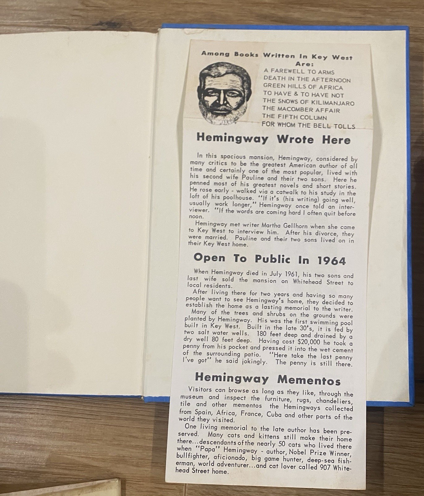 RARE Hardcover Book ERNEST HEMINGWAY To Have And Have Not FROM THE MUSEUM