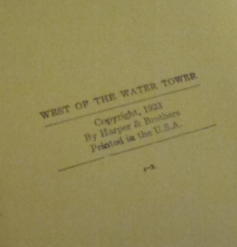 WEST OF THE WATER TOWER Homer Croy 1923 Paramount Photo Play Ed HBDJ Lost Film