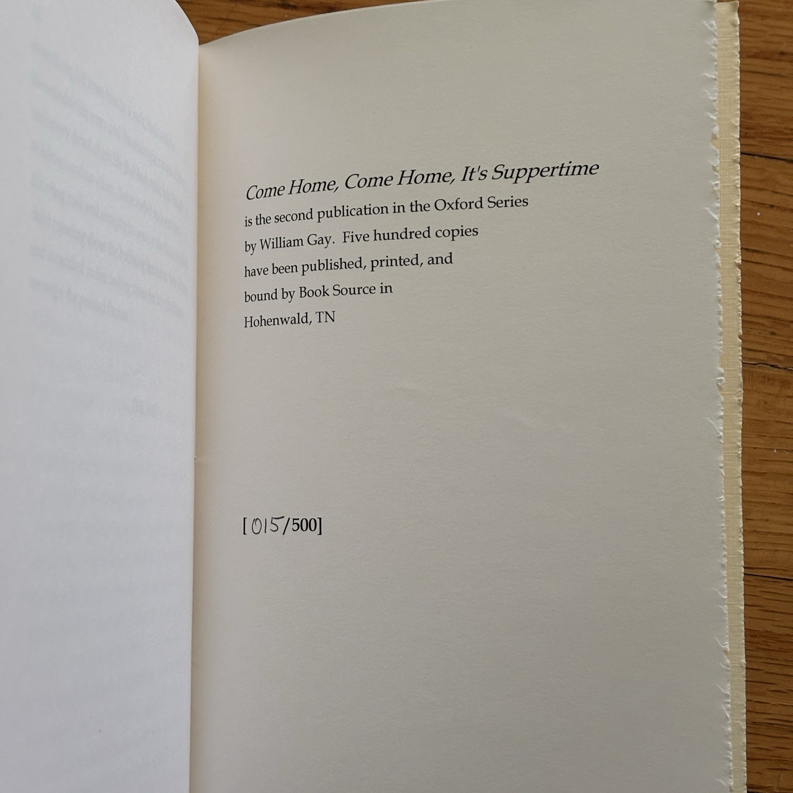 WILLIAM GAY—Come Home—Oxford Series Two–Limited Edition 2000—Hohenwald TN—RARE