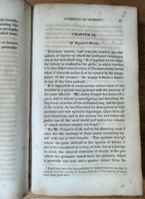 Elements of Surgery Vol II by John Syng Dorsey, MD 1823 Leather Edward Parker