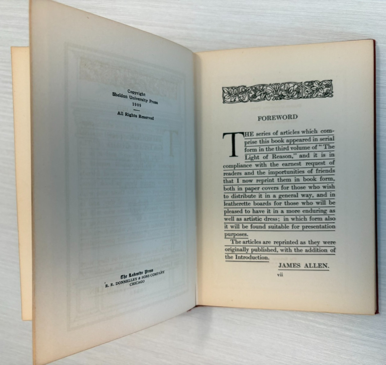 Through the Gate of Good James Allen 1909 Sheldon Press New Thought Antique HC