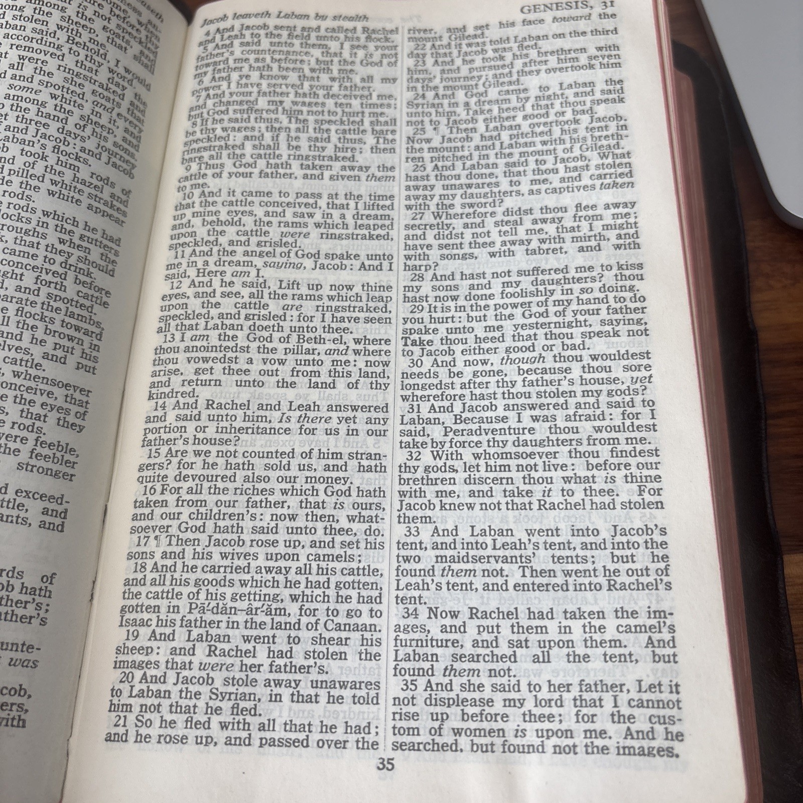 Vintage Holy Bible Red Letter Ed. Leather KJV Collins Clear-Type Press 1949 VG