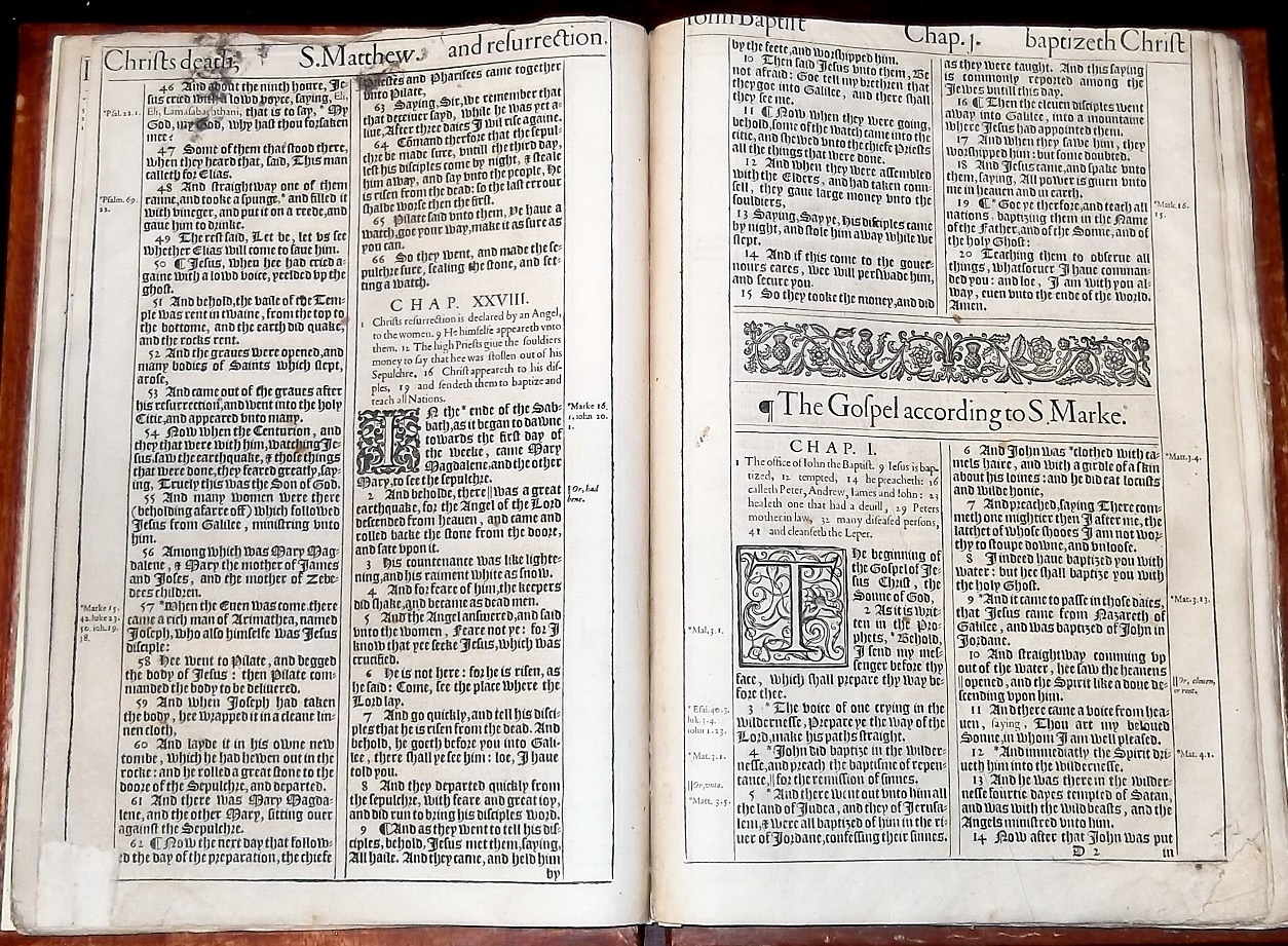 1611 ANTIQUE 16″ KING JAMES PULPIT HOLY BIBLE GOSPELS 1ST-ED New Testament Jesus