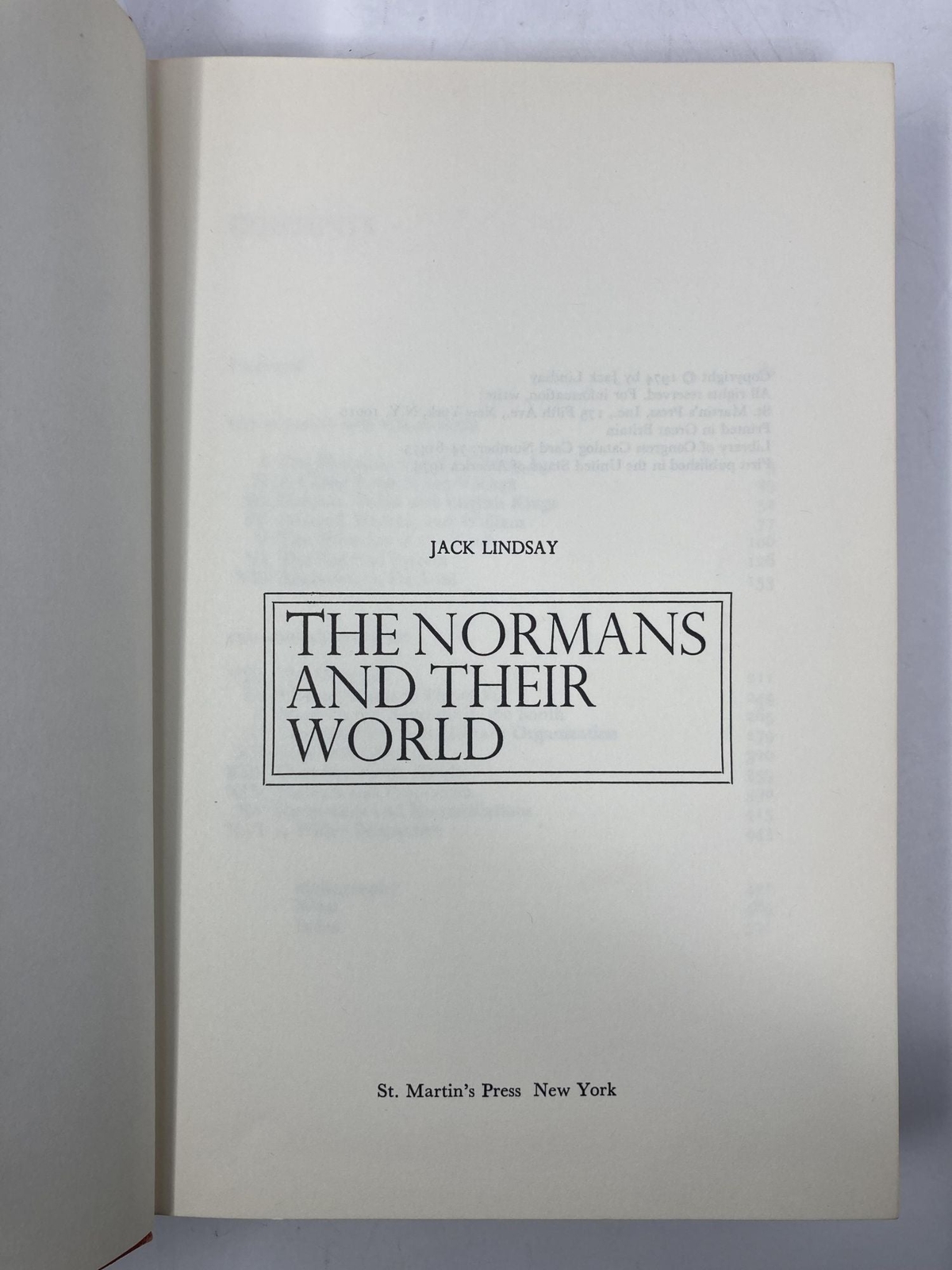 The Normans and Their World by Jack Lindsay First 1st Edition VG HC
