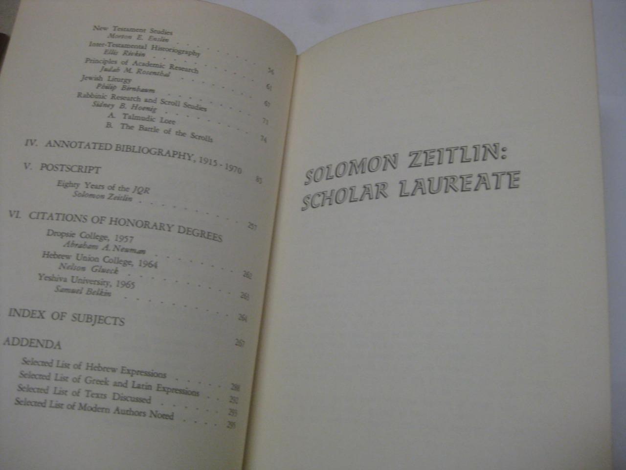 Solomon Zeitlin: scholar laureate : an annotated bibliography, 1915-1970 …