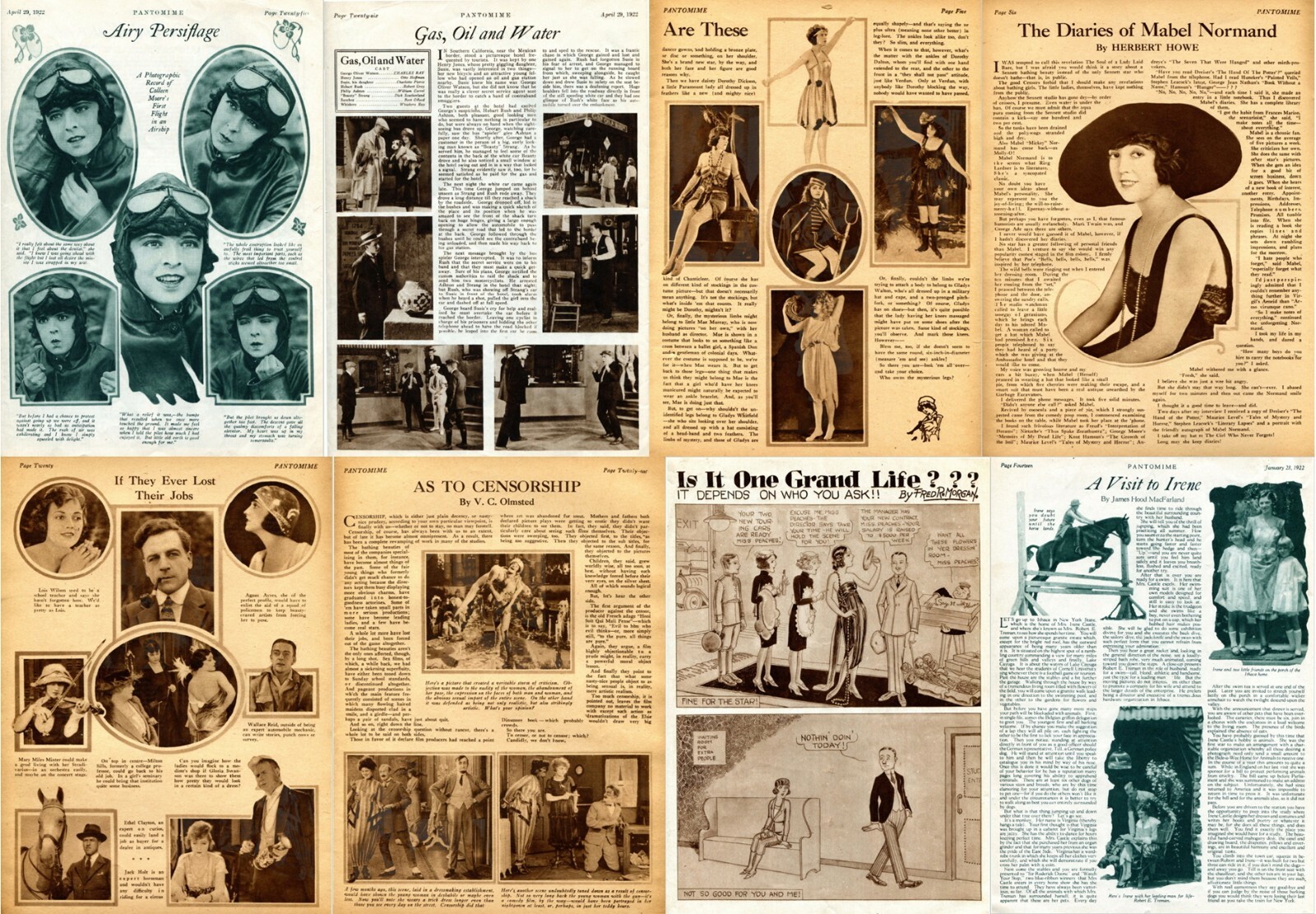 18 Old Issues of Pantomime – Illustrated Movie Fan Magazine (1921-1922) on DVD