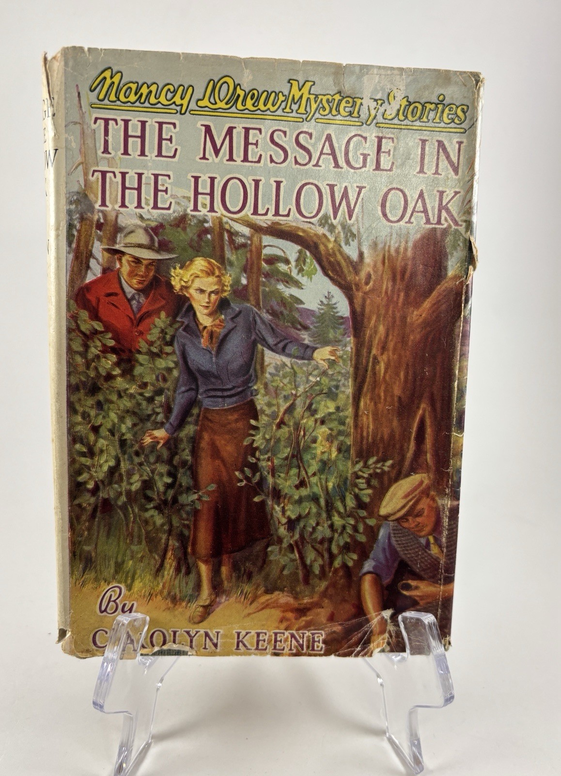 Nancy Drew #12 MESSAGE IN THE HOLLOW OAK Vintage 1952 HCDJ Grosset Dunlap
