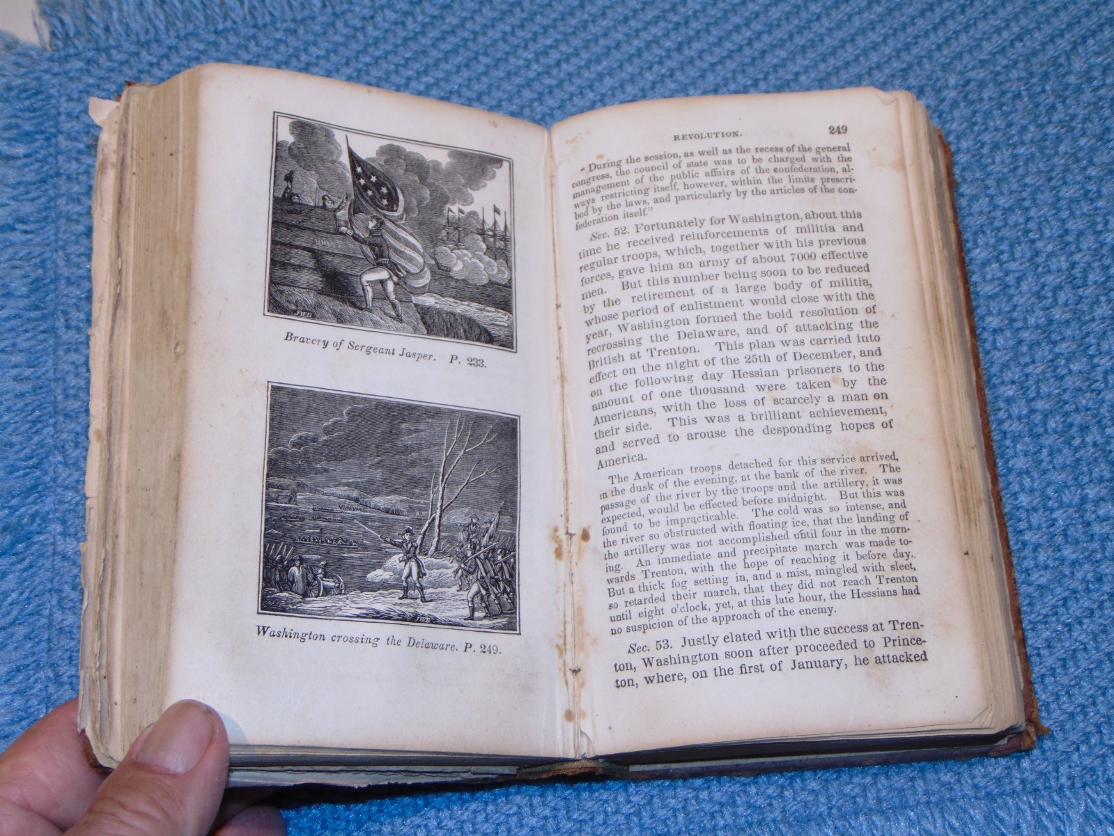CIRCA 1830 LEATHER-ON-BOARD BOOK: “HISTORY OF THE UNITED STATES”