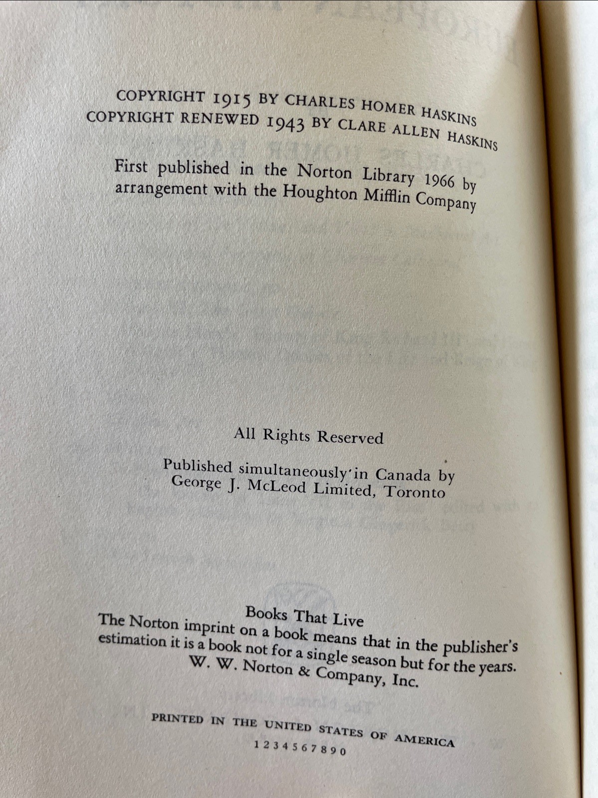 The Normans in European History by Charles Homer Haskins (1966 Norton PB VTG)