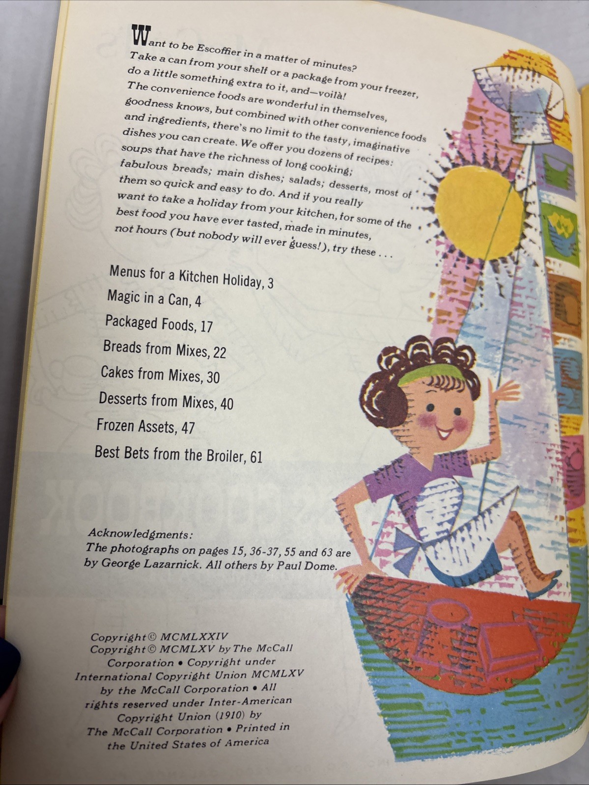 McCall’s Practically Cookless Cookbook Illustrated PB 1965