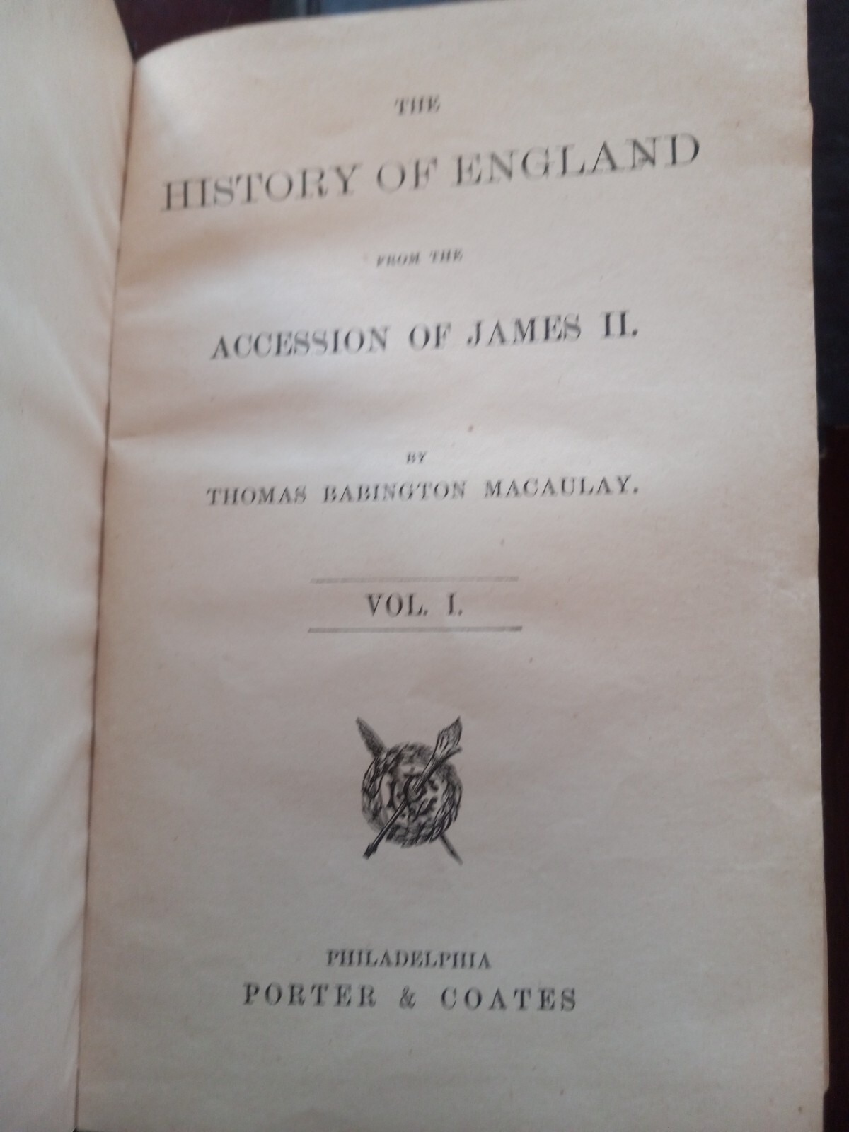 History Of England Macaulay Volumes I II III Set Porter & Coates Philadelphia