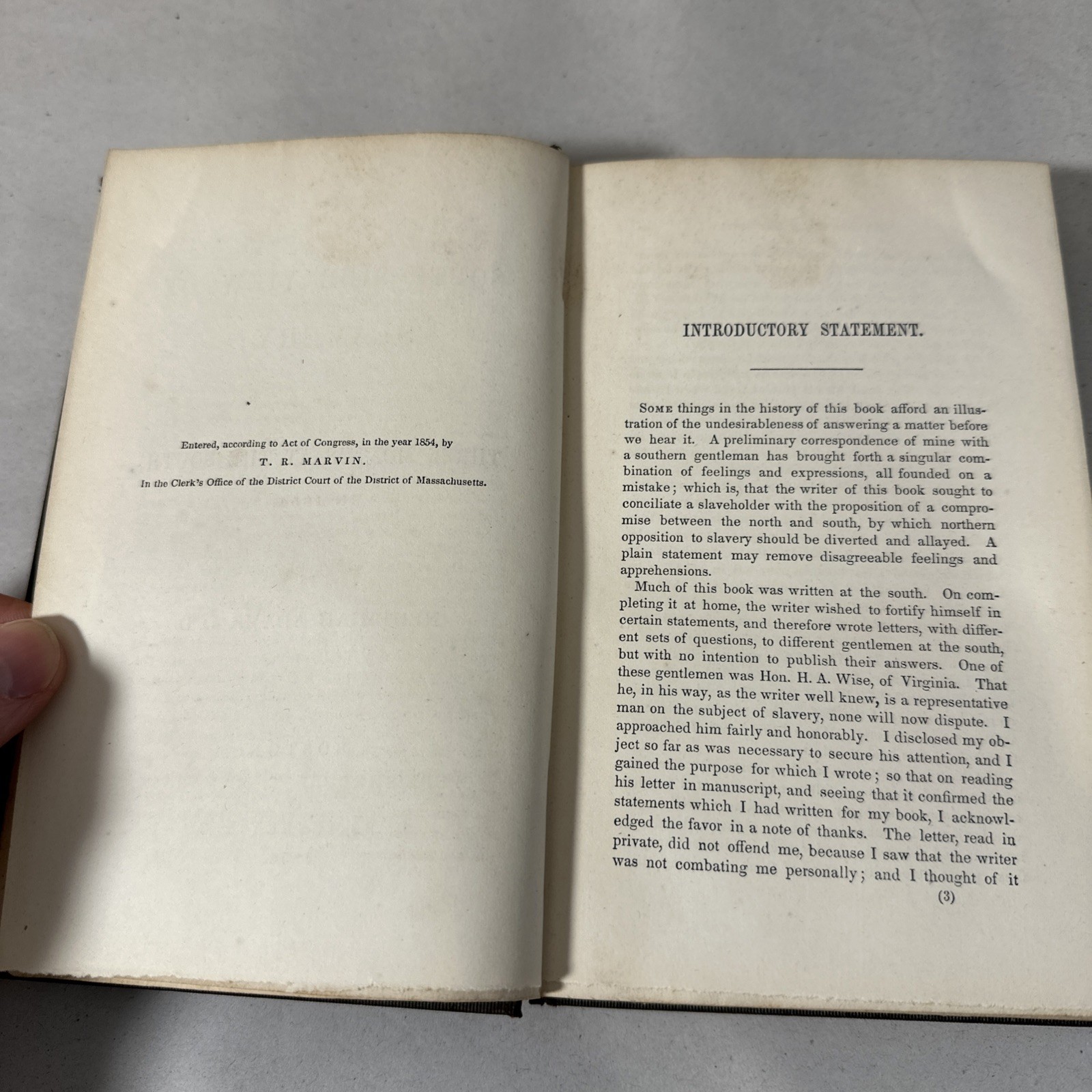 South Side View of Slavery by Adams 1854 Rare First Edition Abolitionist Book