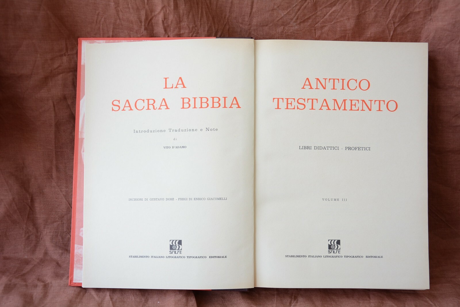 LA SACRA BIBBIA 4 VOLUMI – VITO D’ADAMO – GUSTAVO DORE’ STILTE Editore 1959