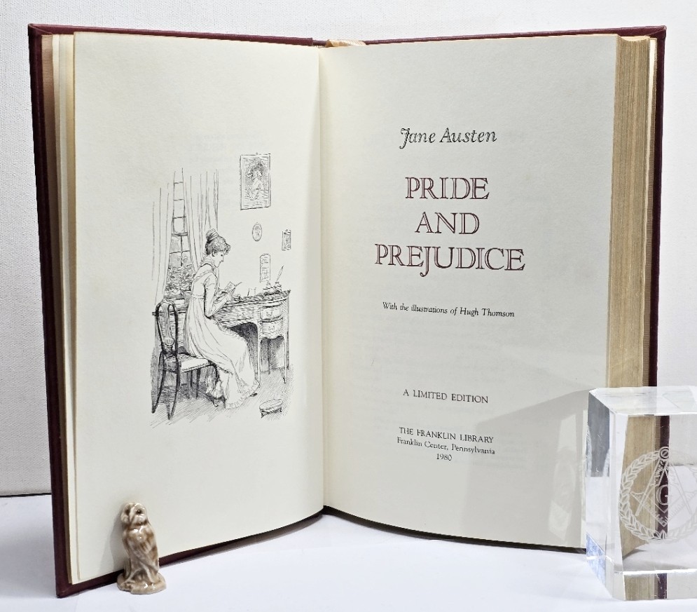 Pride and Prejudice Jane Austin Franklin Library 1980 Illus Full Leather 22K VG+
