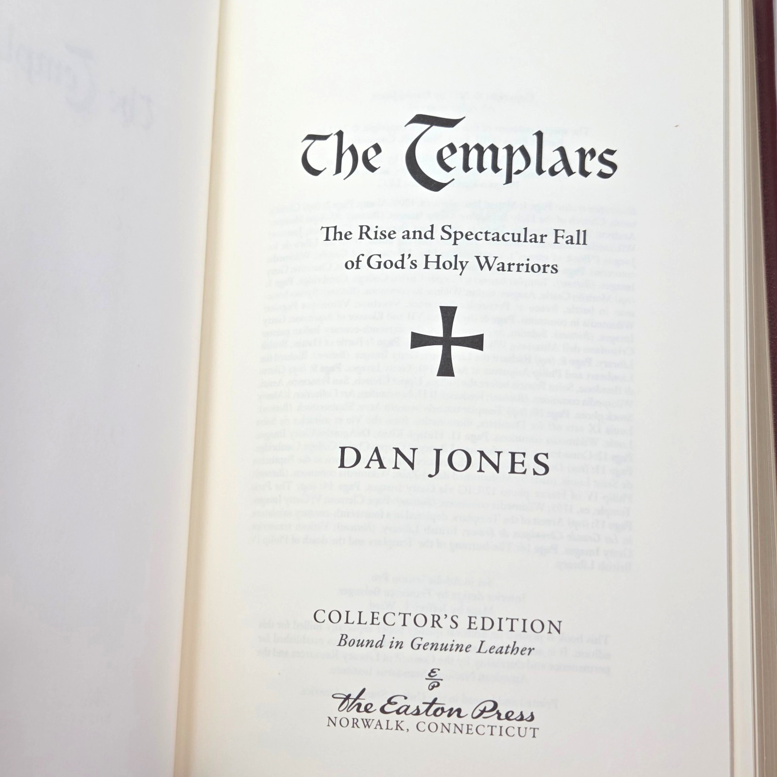 Easton Press The Templars Jones Leather Knights Crusade Holy Land History Notes