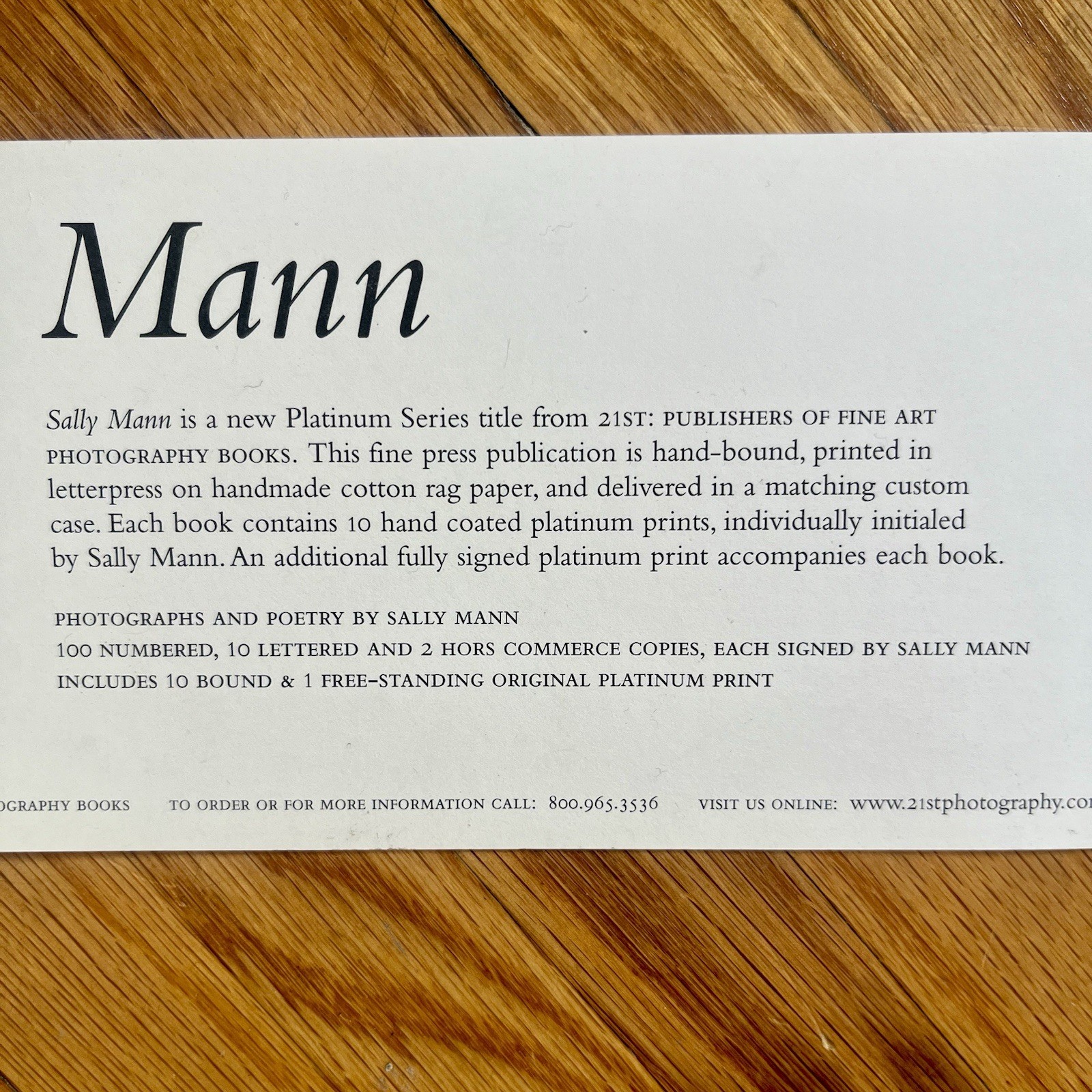 Sally Mann Photographs & Poetry 21st Editions 2005 Book Ad Photo Card Ephemera