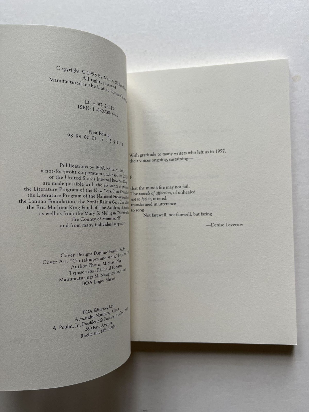 Naomi Shihab Nye / Fuel inscribed Signed 1st Edition 1998