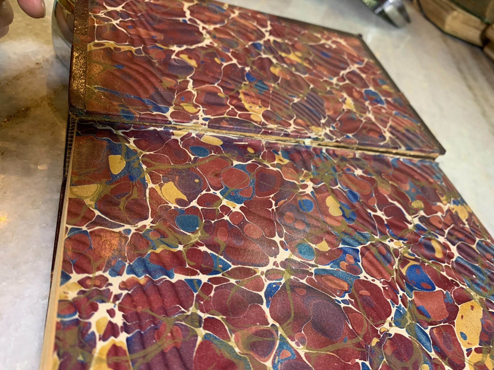 Antique 1857 Leather Ornate Gilded Embossed Victorian Book Bacon’s Essays 1st Ed