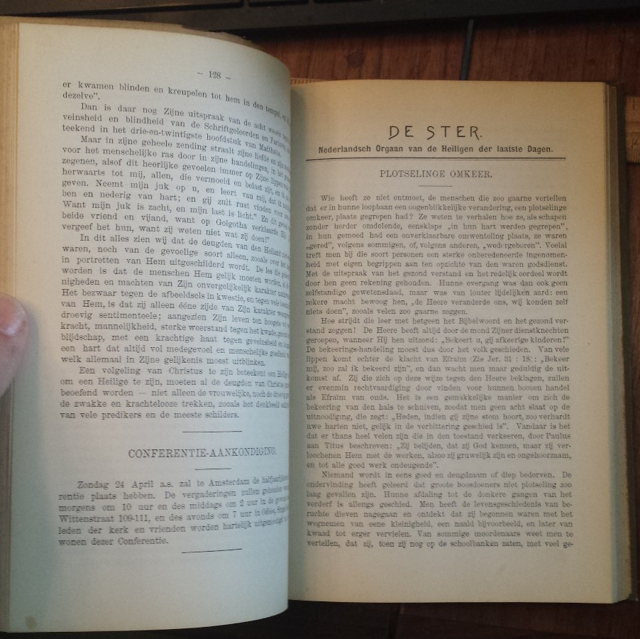 Die Ster 1902-1913 hardcovers LDS Morman news journal in Dutch/Nederlands