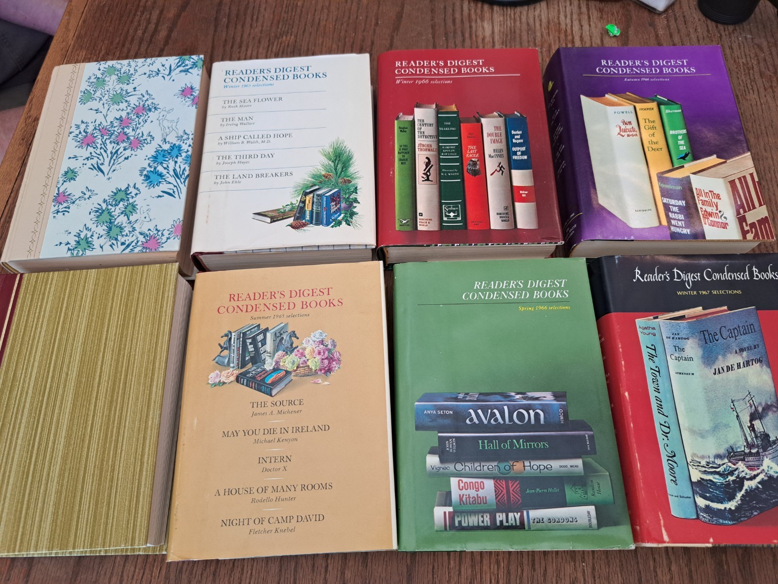 Vintage Readers Digest Condensed Books Lot of 8 Decorative Covers Staging Decor