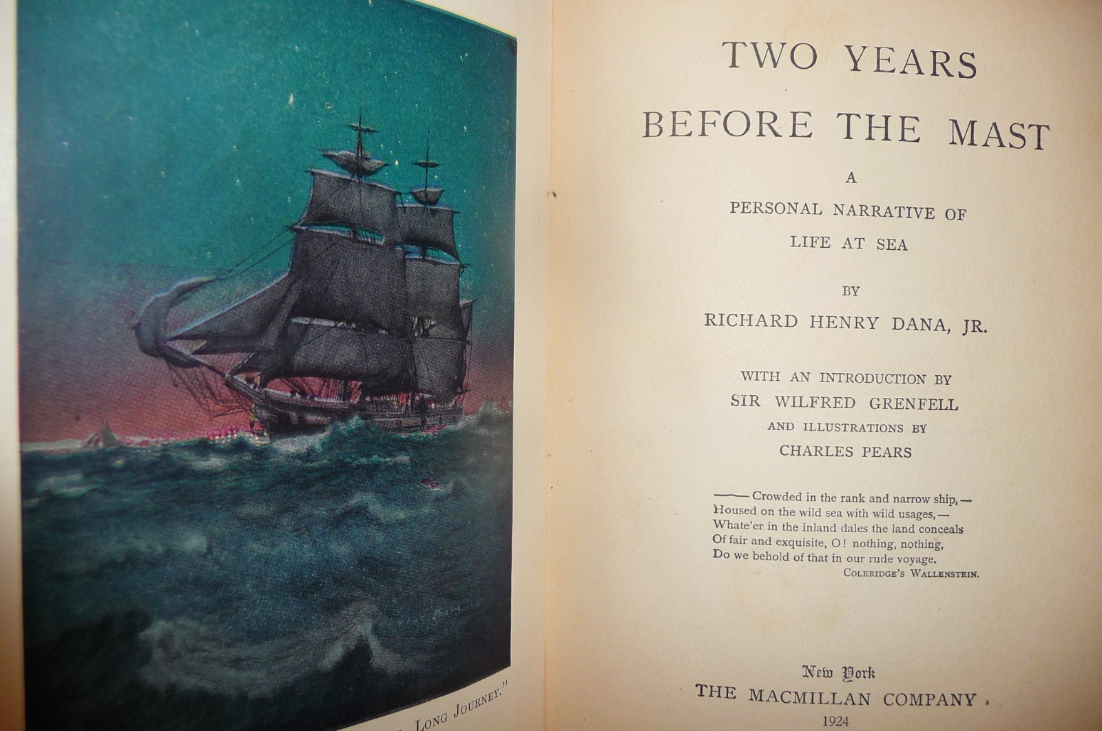 2 books Two Years Before Mast by Ricahrd Dana 1911 1st ed & 1924 ed Nice!