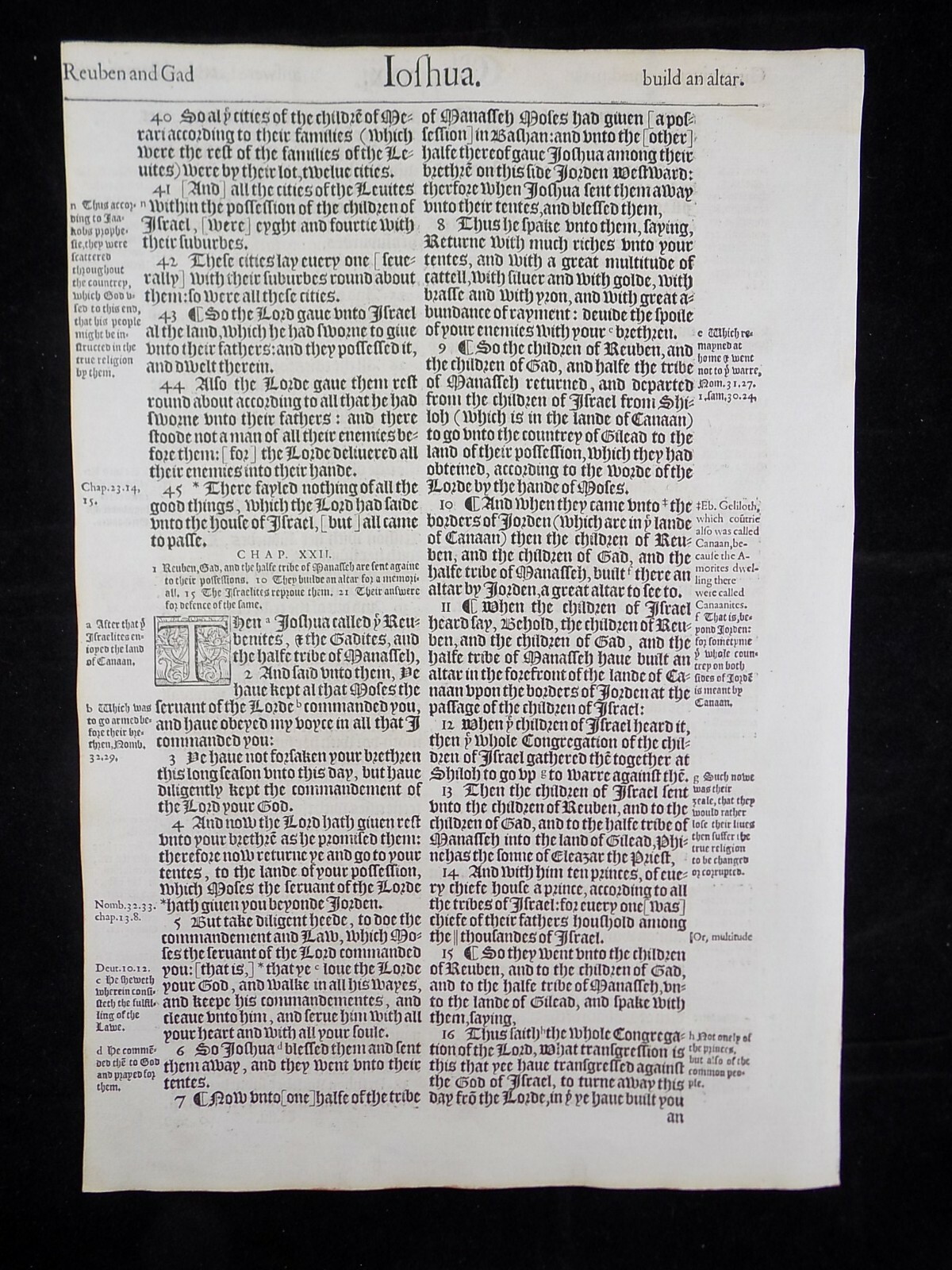 1583 Noblest Geneva Bible Folio- Book of Joshua Leaves- YOU PICK