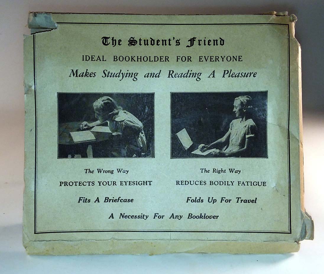 The Student’s Friend Ideal Bookholder metal easel in original box 1920s