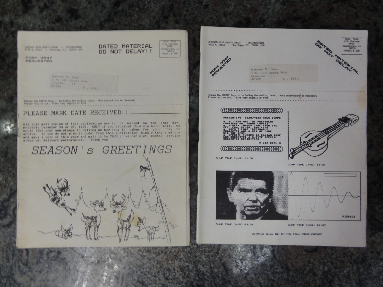 Commodore B128 Lot of 10 CBug Escape Chicago User’s Group 1st Issues 1985 + More