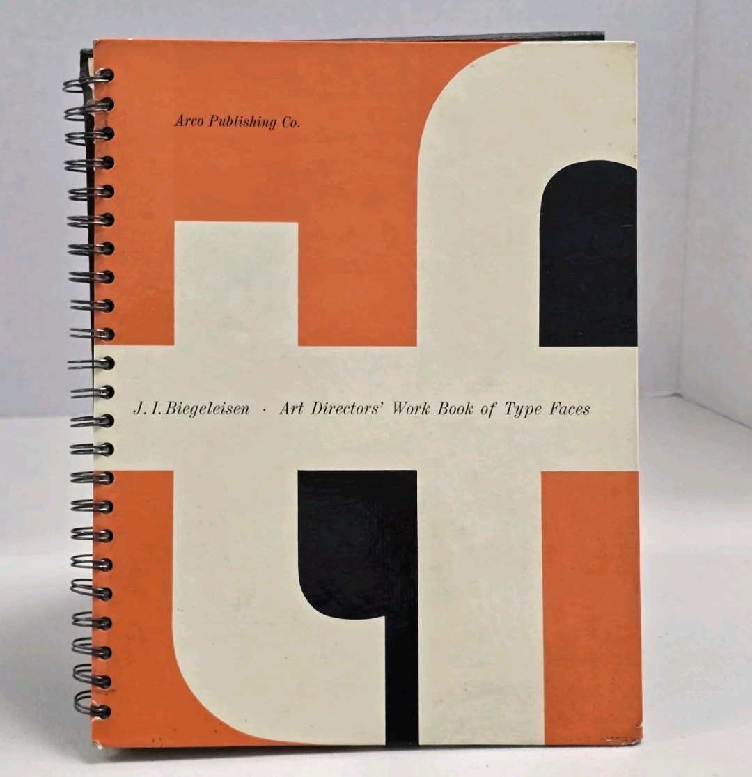Art Directors’ Book of Type Faces 1967 By J I Biegeleisen – Spiral-Bound w Mount