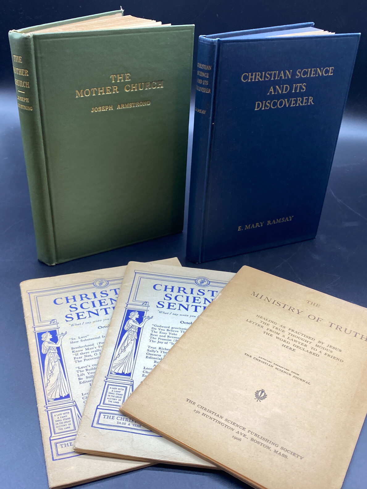 CHRISTIAN SCIENCE Lot 5 Books 1906 + Sam Greenwood~ Mary Ramsay ~J. Armstrong