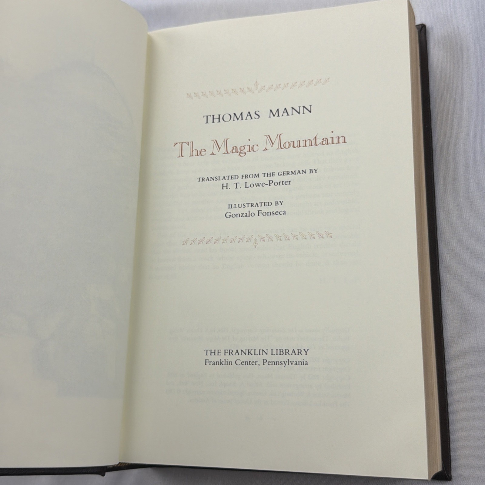 The Magic Mountain by Thomas Mann (Franklin Library, Hardcover, Leather Bound)