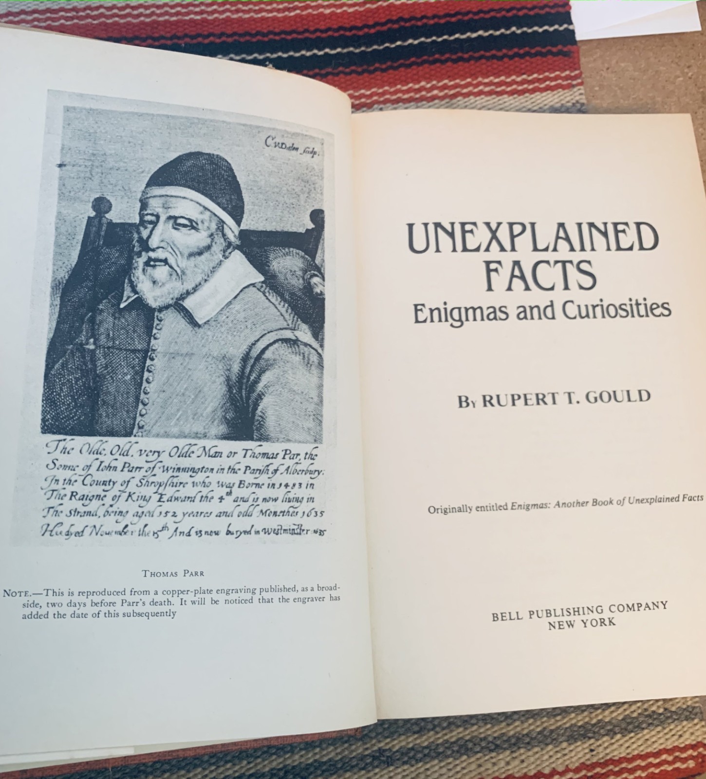 Unexplained Facts Enigmas & Curiosities Rupert Gould Weird Occult HC DJ Fortean