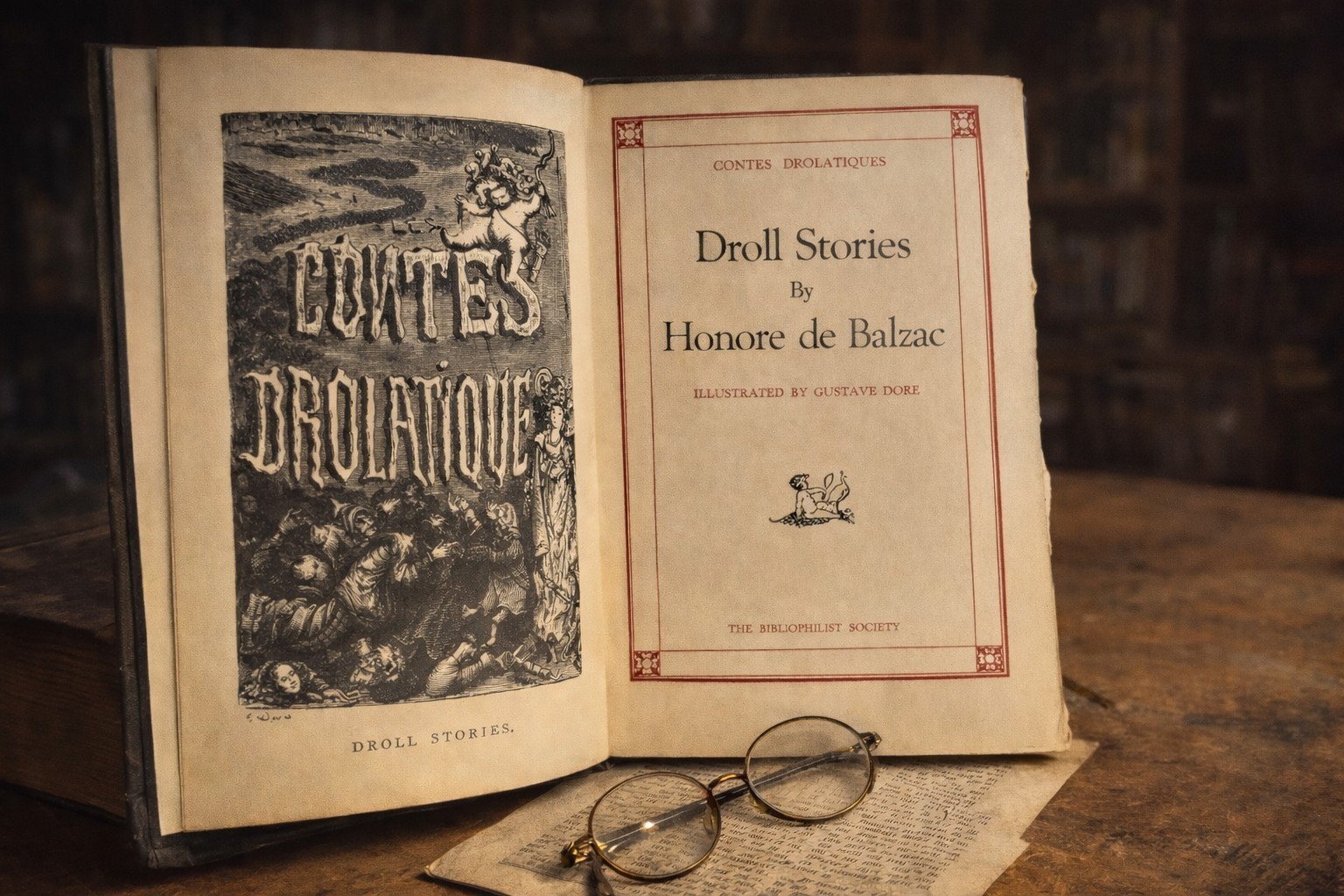 Balzac DROLL STORIES Gustave Doré Illustrated Antique 1900 Bibliophilist Society